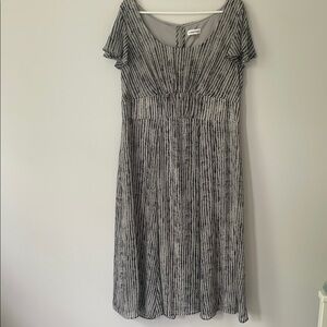 Calvin Klein Black and Gray Midi Dress